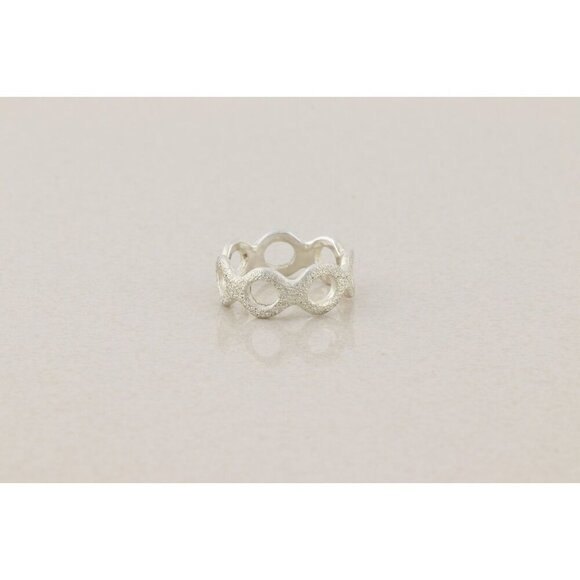 Sterling Silver Textured O Ring Band Circle Design Size 7 - Picture 5 of 6